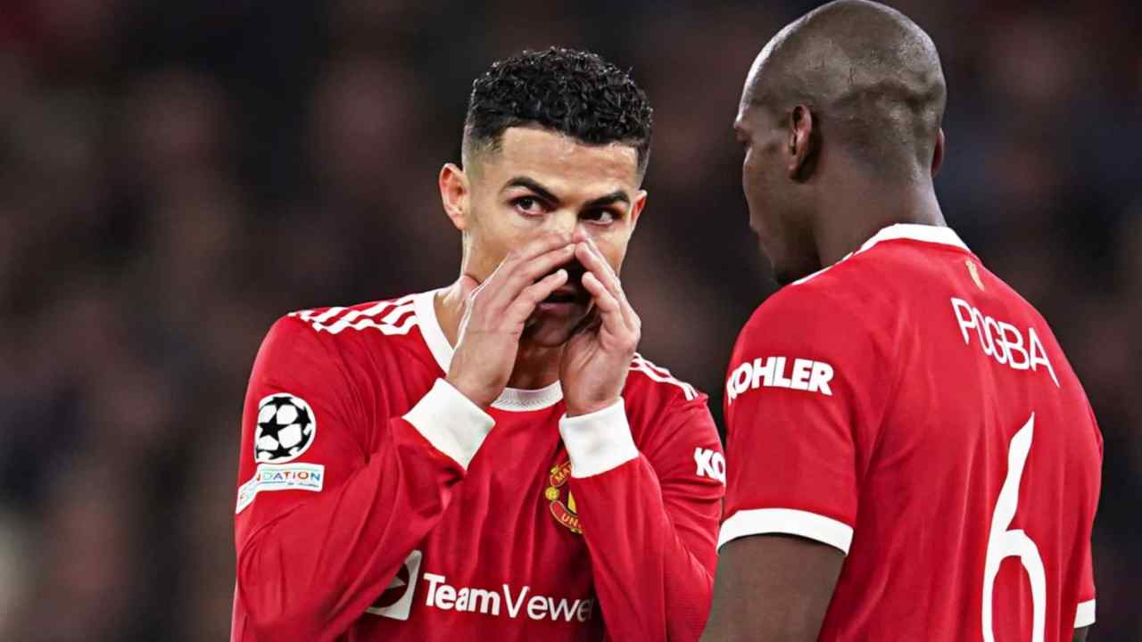 Ronaldo e Pogba con il Manchester United