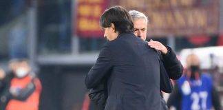 Inter-Roma, Mourinho e Inzaghi si abbracciano