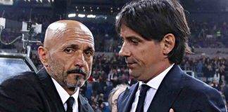 Spalletti e Inzaghi si salutano durante un match di Serie A