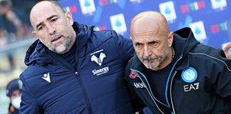 Tudor e Spalletti si abbracciano