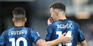 Inter, Lautaro e Perisic esultano