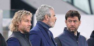 Juventus, Arrivabene, Nedved e Agnelli a bordo campo