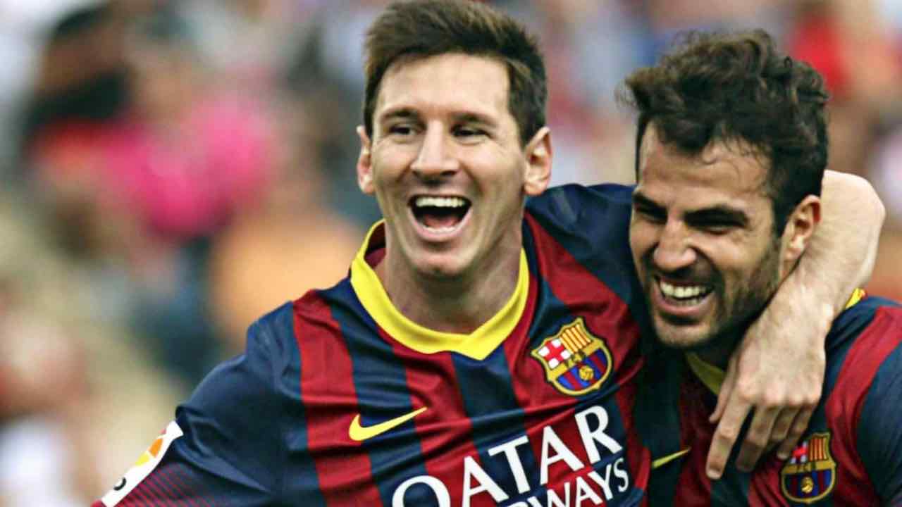 Fabregas esulta con Messi