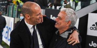 Juventus-Roma, Allegri e Mourinho si salutano