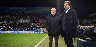 Napoli, Giuntoli e De Laurentiis al Mapei Stadium