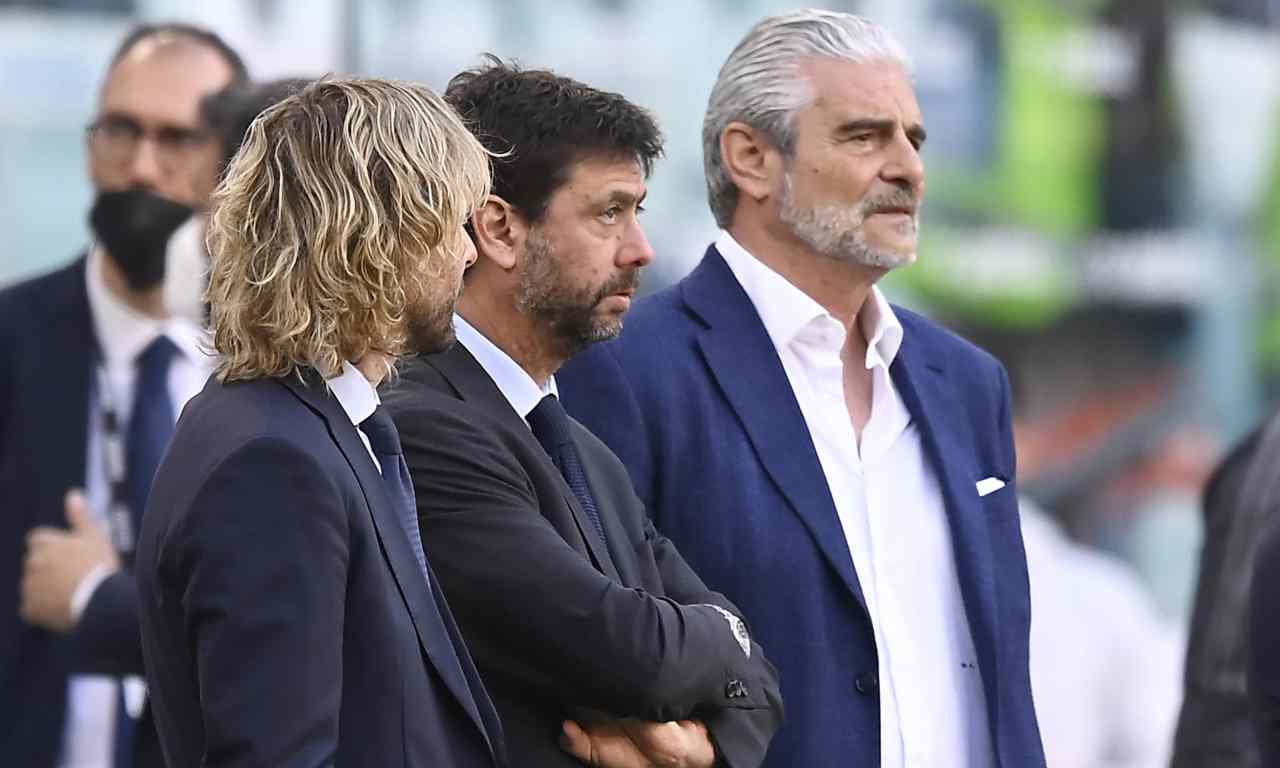 Juventus: Nedved, Agnelli e Arrivabene a bordo campo