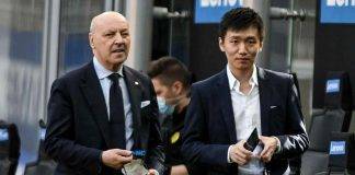 Inter, Marotta e Zhang in tribuna