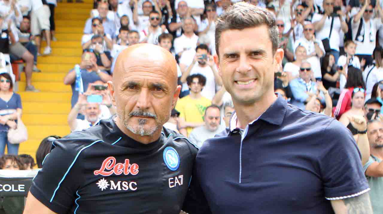 Napoli, Spalletti posa insieme a Thiago Motta