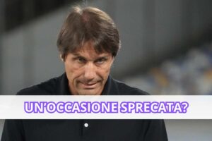 Antonio Conte, allenatore del Napoli, con una faccia delusa