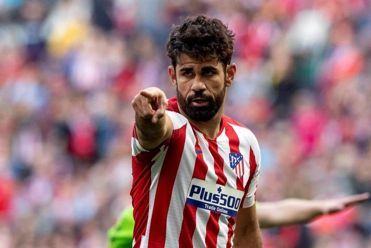 Diego Costa, attaccante brasiliano, con la maglia dell'Atletico Madrid