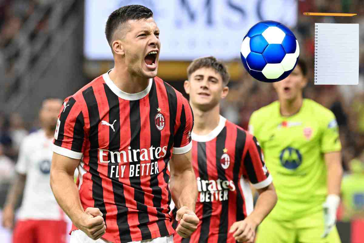 Luka Jovic attaccante del Milan esulta dopo un gol