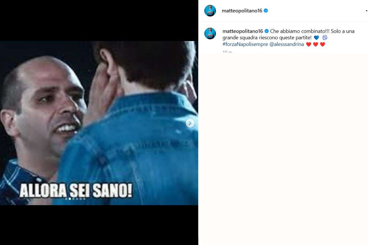 il meme di Matteo Politano su Instagram ispirato a Checco Zalone