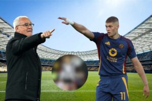 Ranieri e Dovbyk indicano con il braccio alzato