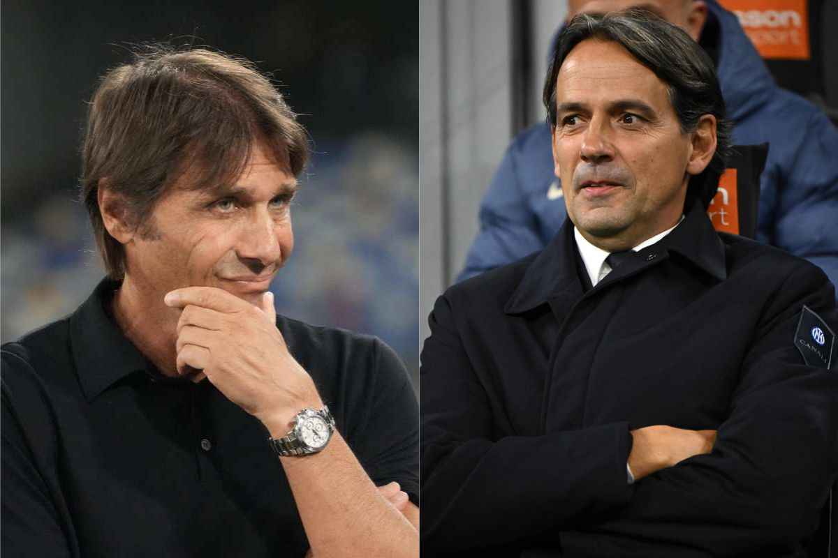 Antonio Conte e Simone Inzaghi affiancati in due primi piani