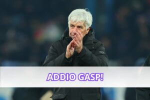 Gian Piero Gasperini saluta il pubblico battendo le mani