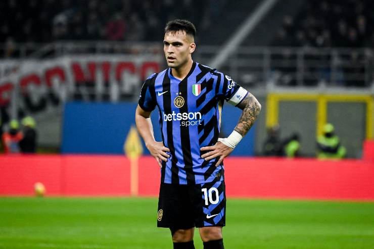 Lautaro Martinez in campo con la maglia dell'Inter