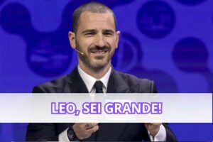 Leonardo Bonucci, ex calciatore della Juventus, sorridente