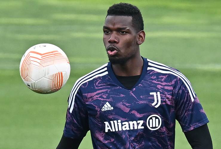 Paul Pogba in un allenamento con la Juve