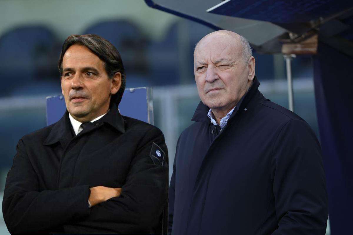 Simone Inzaghi e Beppe Marotta dell'Inter