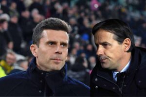 Thiago Motta allenatore della Juventus e Simone Inzaghi allenatore dell'Inter