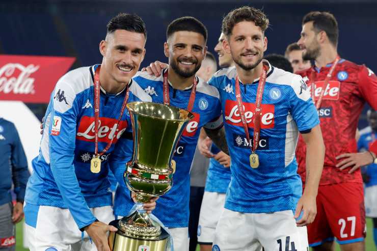 Callejon Insigne e Mertens con la maglia del Napoli