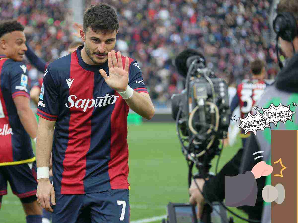 Riccardo Orsolini esulta dopo il gol alla Lazio